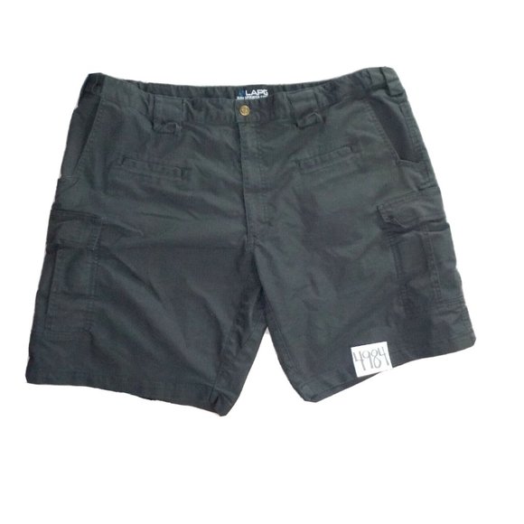 LAPG Elite Shorts 10 Pocket Cargo Gusseted Expanda Waist Black Mens Size 44 x 9 - Picture 1 of 3